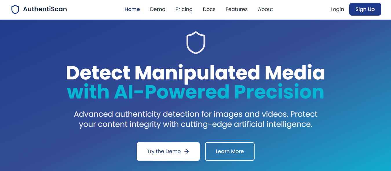 AI Authentication Detector Website Template
